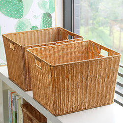 Kens Nordic Style Large Laundry Basket Bathroom Dirty Clothes Storage Basket Living Room Miscellaneous Storage Basket Imitation Rattan Frame