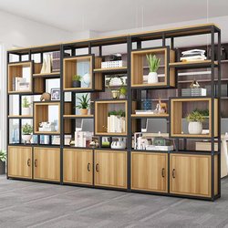 Bookshelf Floor-Standing Simple Multi-Layer Bookcase Office Modern Screen Flower Stand Living Room Wrought Iron Partition Wall Storage Rack