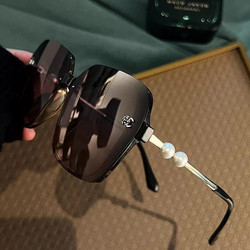 2026 New Style Plain Sunglasses for Women, Uv Protection, Large Frame, Slimming, Driving, Polarized Sunglasses, Outdoor Sunshade, Big Brand