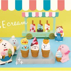 Japanese-Style Cat Zakka Snow Cat Ice Cream Shop Summer Ice Cream Cart ins Desktop Decoration Ornament