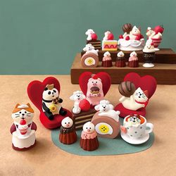 Japanese-Style Cat Zakka Food Toy ins Strawberry Chocolate Valentine's Day Bread Baking Cake Decoration Desktop Ornament