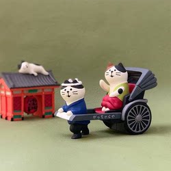 Miniature Rickshaw, Delivery Man, Cat, Zakka Decoration, Photography Props, Miniature Desktop Photo Props