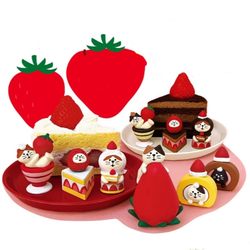 Zakka Japanese-Style Cat Chocolate Food Toy Miscellaneous Goods Valentine's Day Gift ins Strawberry Bread Decoration Resin Ornament