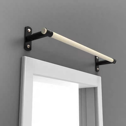 Doorway Pull-Up Bar, Anti-Slip Solid Wood Horizontal Bar for Home Use, Wall-Mounted, Fitness Rack, Arm Strength Stretching Horizontal Bar