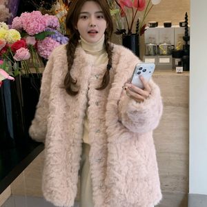 2025 new winter thick and warm fur one-piece imitation mink plush fur coat for women environmentally friendly fur fur