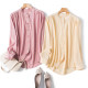 Small stand-up collar Hangzhou silk top for women 2021 new long-sleeved solid color mulberry silk shirt versatile loose spring clothes