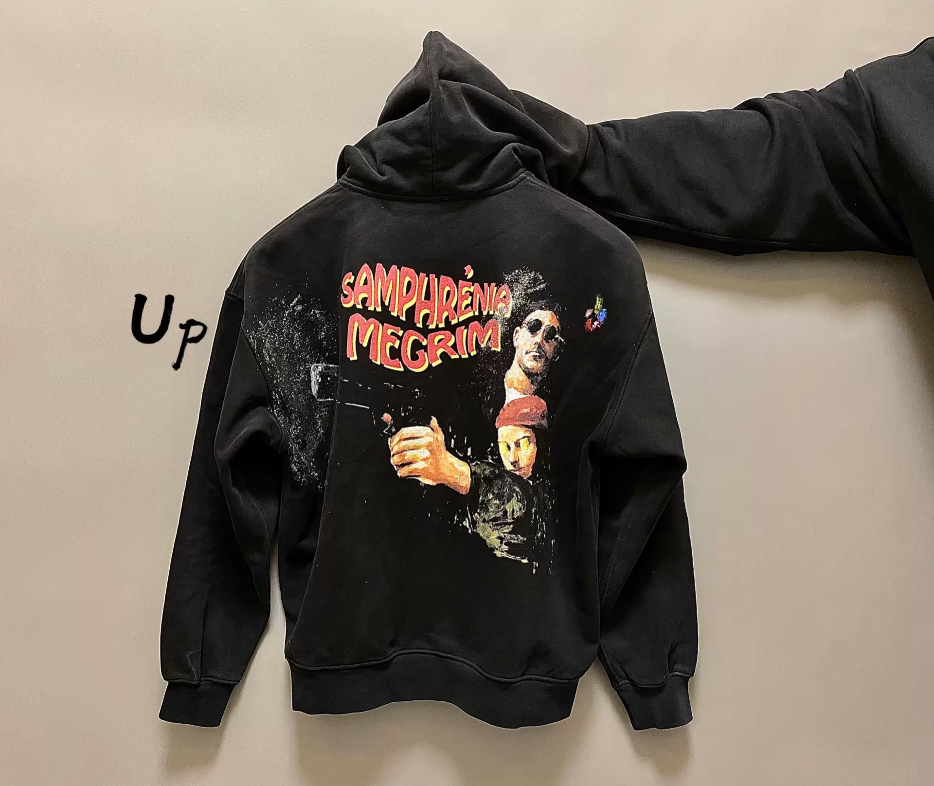 国内现货】Sagittaire A Hoodie 电影专辑印花做旧泼墨连帽卫衣-Taobao