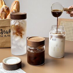 Portable Take-Out Glass Cup with Lid, High Temperature Resistant Personal Tea Cup, Sealed Accompanying Coffee Cup