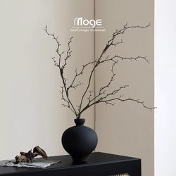 Moge Wabi-Sabi Ceramic Vase Tabletop Dried Flowers Vintage Style Ornament Living Room Artificial Flowers High-End Entrance Decoration
