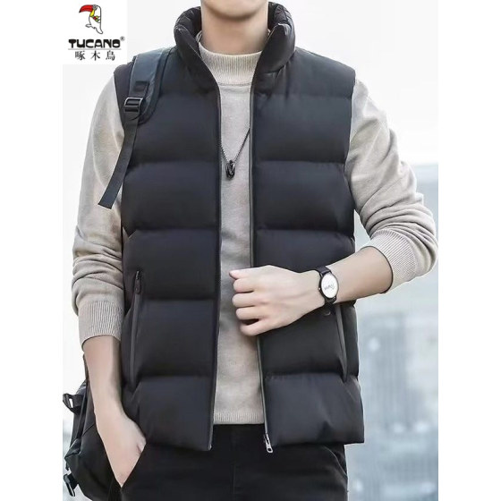 
Woodpecker winter cotton coat vest men's new thickened warm vest stand collar trendy sports vest jacket