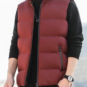 
Woodpecker Vest Casual Sports Warm Cotton Clothes Down Cotton Vest Jacket Autumn and Winter Men's Vest Cotton Clothes Trendy