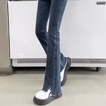
Women's Super High Waist Slit Jeans 2025 Spring and Autumn