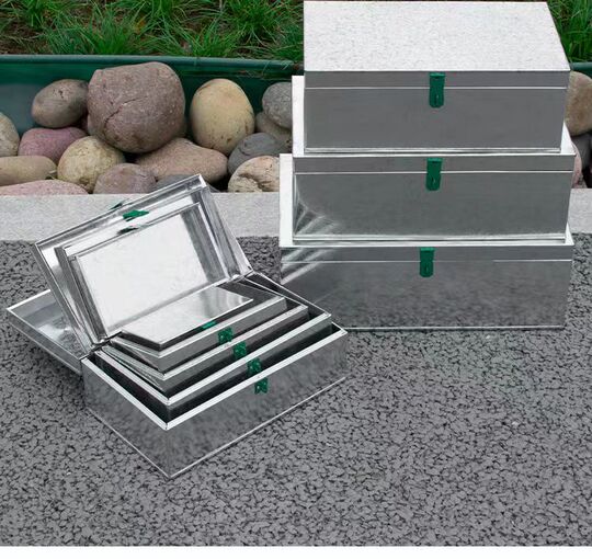 亜鉛メッキ製収納ボックス Amway 120L 鉄製工具箱 - 亜鉛メッキ鋼製、ロック付き収納ボックス