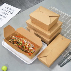 Economical and Practical Kraft Paper Lunch Boxes, Food Takeout Boxes, Packaging Boxes, Pasta Boxes, Special Food Packaging Boxes for Promotion