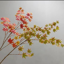 Artificial Maple Leaves for Autumn Landscaping, Indoor and Outdoor Decoration, Floral Arrangements, and Photography Studio Large Leaves