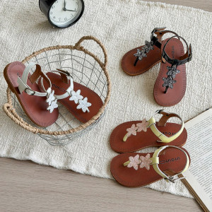 
Big-eared elephant girls star sequin sandals 2026 summer new style Baoer casual princess flip-up non-slip shoes
