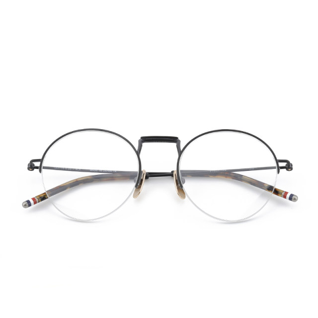 ThomBrowne glasses frame Thom Brown glasses retro round half frame pure ...