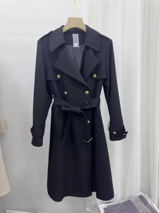 
Model: 003 Trench Coat Women's 2024 Autumn New Double Breasted Korean Style Lace-up Waist-Close British Person Top