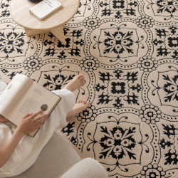 2026 New American Retro Carpet for Living Room, French Mid-Century Style, Waterproof and Stain-Resistant, Bedroom Sofa, Light Luxury and High-End Feel