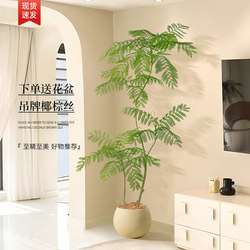 Simulated Green Plant Jacaranda, High-End Light Luxury Artificial Tree, Indoor Living Room Next to Tv Cabinet, Fake Green Plant Floor-Standing Decorative Potted Plant