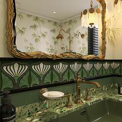 150X150 French Mid-Century Style Hand-Painted Enamel Tiles for Bathroom, Kitchen, Waistline, and Textured Wall Tiles