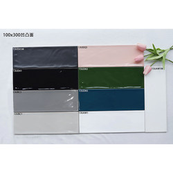 100X300 Concave-Convex Surface Glossy Pure Color Tiles for Restaurant, Hotel, Bathroom Walls, Long Strip Small White Tiles