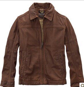 
Timberland/Tianbolan Men's classic cowhide lapel leather jacket