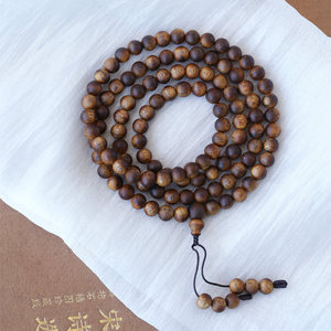 Natural Fusen Red Clay Agarwood Round Bead Bracelet Buddhist Bead Chain Men and Women Old Oil High-end Cultural and Arts Jewelry