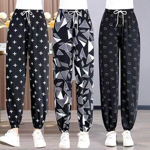 
Summer thin ice silk bloomers women's plus size fashionable harem nine-point loose mother's anti-mosquito pants