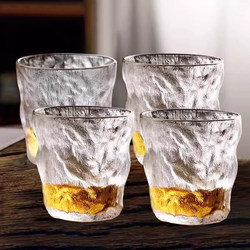 Green Apple Glacier Pattern Glass Cup for Home Use, Suitable for Drinks, Spirits, Champagne, Beer, Water, and Wine