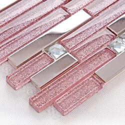 Golden Long Mosaic Metal Mosaic Glass Mosaic Long Golden Mosaic Diamond Mosaic