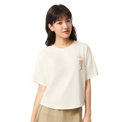 Li-Ning Women's T-Shirt 2025 Autumn New Collection Palace Museum Collaboration Comfortable Breathable Loose Short-Sleeve Cultural Shirt Ahsv874