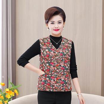 All-match new camel velvet warm vest middle-aged and elderly thickened women's clothing large size women's vest grandma mother's waistcoat
