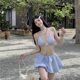 Bikini girl sweet swimsuit women's bud skirt bikini swimsuit pure and beautiful three-piece hot spring swimsuit