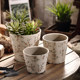 Small floral ceramic ice crack hand-painted flower pot Nordic modern gardening flower green planting desktop creative ornament