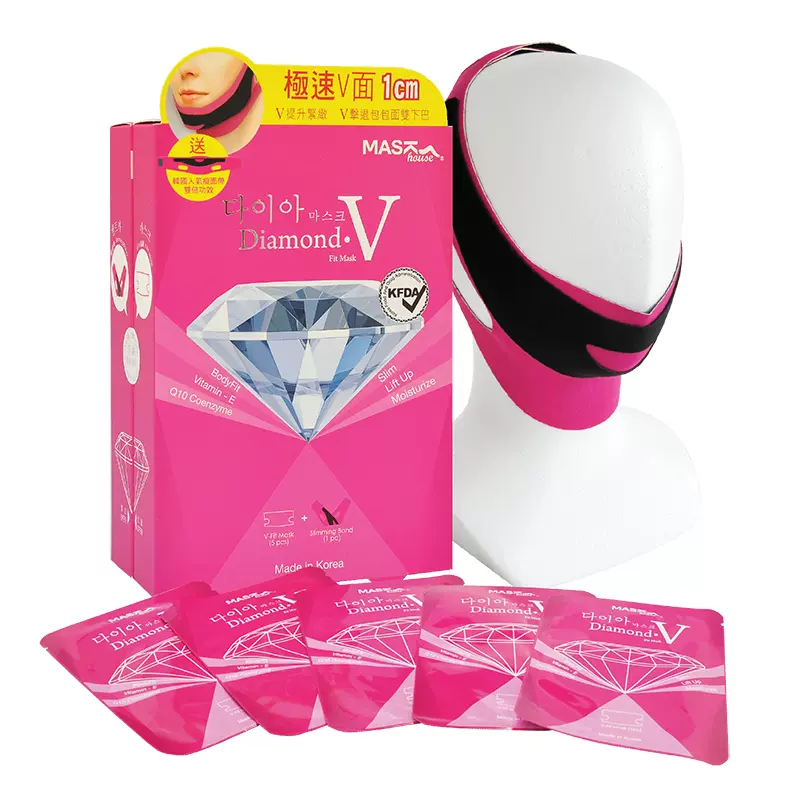 maskhouse韩国正品瘦脸面膜贴v脸神器5片装 瘦面带
