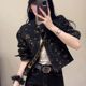 Retro floral printed denim jacket for women 2025 spring and autumn new design niche short temperament casual jacket
