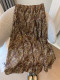 Retro atmosphere full! Brown Paisley skirt for women A-line mid-length umbrella skirt niche printed skirt