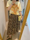 Retro atmosphere full! Brown Paisley skirt for women A-line mid-length umbrella skirt niche printed skirt