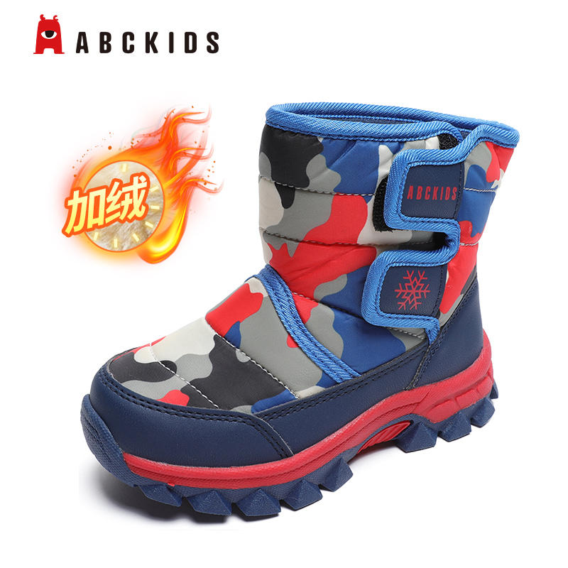 Abc Kids 2023冬季男女童短靴迷彩加绒保暖雪地靴（26~37码）5色 券后59.9元包邮