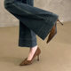 French style absolutely beautiful and not tiring point-toe high-heeled shoes 2025 autumn new women's shoes retro suede shallow mouth stiletto shoes