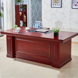 
Boss desk executive desk paint desk president desk manager desk stickers solid wood leather new Chinese style office furniture writing desk