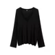 
Lazy style thin deep V-neck long-sleeved sunscreen T-shirt blouse for women's summer air conditioning shirt loose slim bottom shirt top