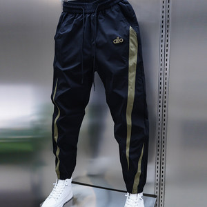 
2026 Men's Autumn Thin Color Blocked Stretch Casual Pants Trendy New Elastic Waist Leg Pants Versatile Small Leg Pants