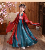Girls' Hanfu Super Fairy Skirt Children's Ancient Costume Long-Sleeved Tang Suit Princess Chinese Style