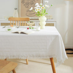 Cream style tablecloth ins Nordic cotton and linen rectangular coffee table tablecloth camping photo atmosphere table decoration cloth