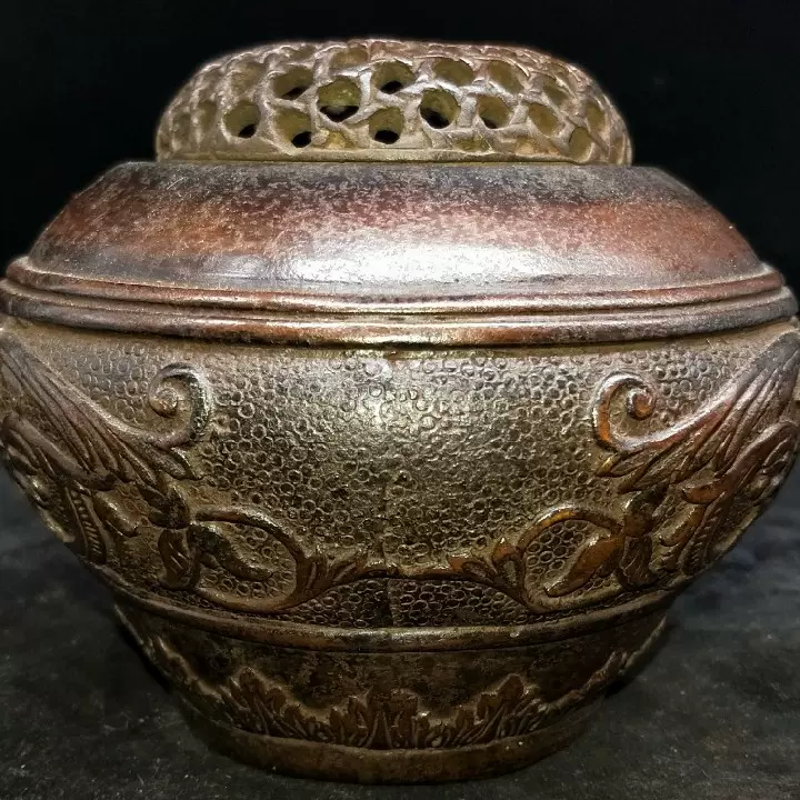 民間収集 銅製 四方檀香炉 香薰炉 香道具 時代物 希少 在銘 慶鬆堂蘇工銅爐名家胡慶鬆純銅獅耳薰爐塔香盤香沉香檀香香爐