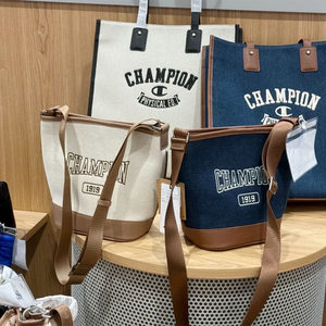 
Authentic Purchasing Champion Bucket Bag Small Shoulder Bag Crossbody Bag Embroidered Letter Bag Denim Bag