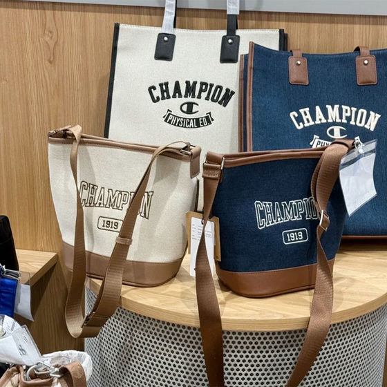 
Authentic Purchasing Champion Bucket Bag Small Shoulder Bag Crossbody Bag Embroidered Letter Bag Denim Bag