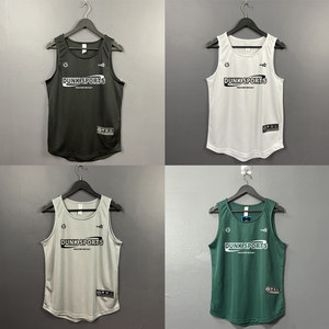 
American quick-drying sports vest men's summer running loose sleeveless fitness breathable sweat-absorbing sports T-shirt shooting suit